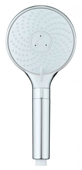 Duschkopf Mod. Water Saving, 12 cm, chrom, ABS, weiß, 3 Funktionen, wassersparend 