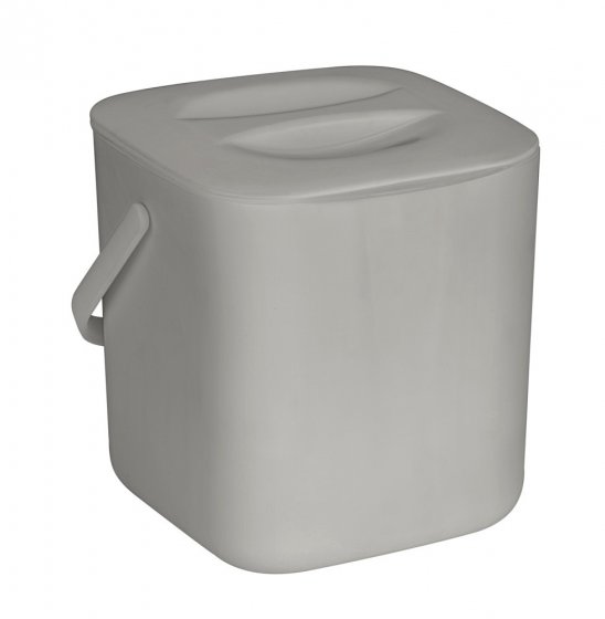 Abfallsammler Mod. Conny, grau, Kunststoff, 3L, 18x18x19 cm, herausnehmbares Sieb, spülmaschinengeeignet 
