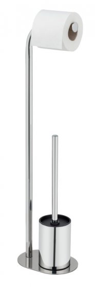 Stand WC-Garnitur Mod. Levante, edelstahl, glänzend, schwarz, 23x63x17 cm, rostfrei und freistehend 