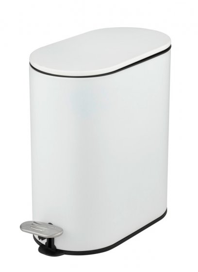 Kosmetikeimer Mod. Collungo, weiß, Stahl/Kunststoff, 5L, Easy-Close, mit herausnehmbarem Innenbehälter 