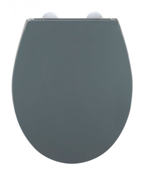 WC-Sitz Mod. Ostuni, grau, Thermoplast, Easy Close, edelstahl, 37x44,5 cm, mit 300 kg belastbar 