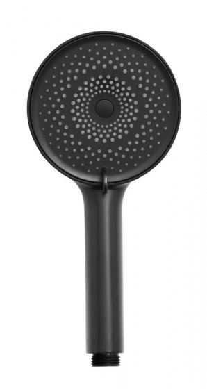 Duschkopf Mod. Softwater Ø12 cm, schwarz, ABS-Kunststoff, 3 Strahlarten, kalkfrei, wassersparend 