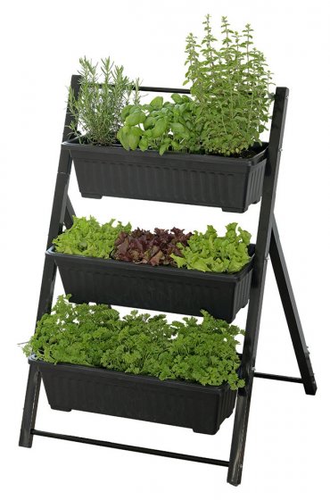 Vertikales Hochbeet, 3 Etagen, wetterbeständiger Kunststoff 