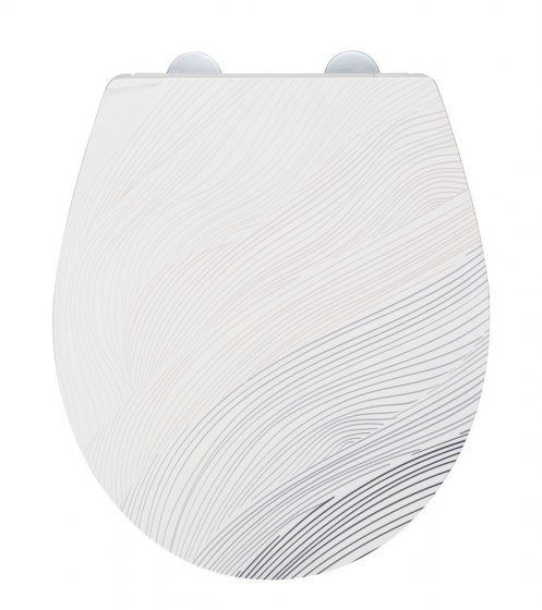 WC-Sitz Mod. Menin, mehrfarbig, Duroplast, Edelstahl, 38x44,5 cm, easy-close Absenkautomatik 