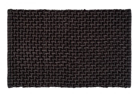 Badteppich Mod. Ecoli, schwarz-anthrazit, Polyester/Baumwolle, 50x80 cm, rutschfest beschichtet, schnelltrocknend 
