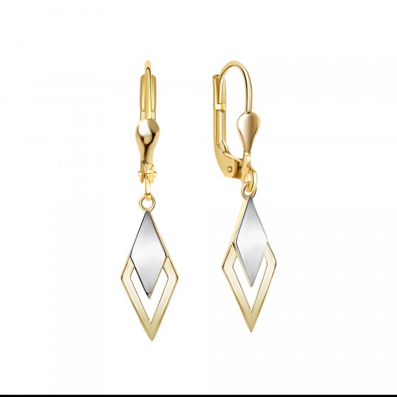 Ohrhänger 585/- Gelbgold bicolor glanz 