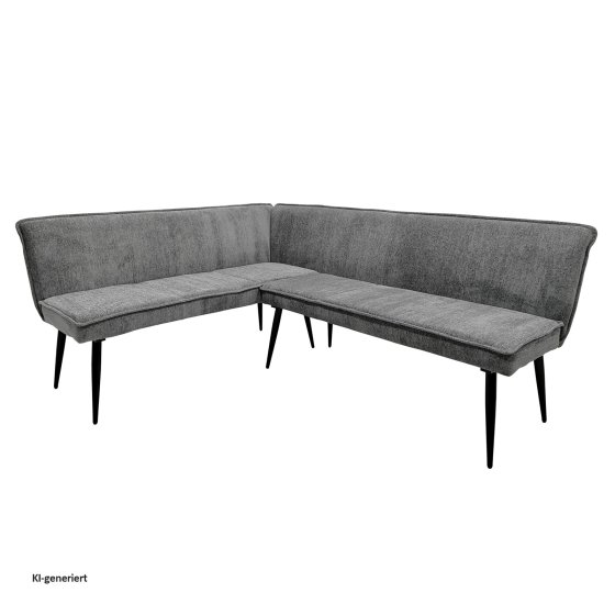 Eckbank 154 x 195 cm Mesilla Blaugrau kurzer Schenkel links 