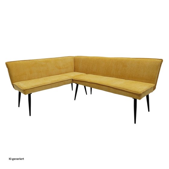 Eckbank 154 x 195 cm Mesilla Gelb kurzer Schenkel links 