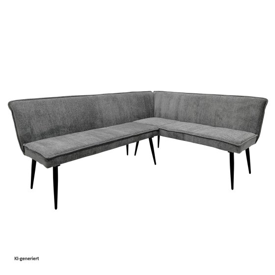 Eckbank 195 x 154 cm Mesilla Blaugrau kurzer Schenkel rechts 