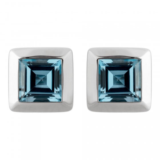 Ohrringe Gold 585 mit 2x Blautopas (beh.) London Blue 