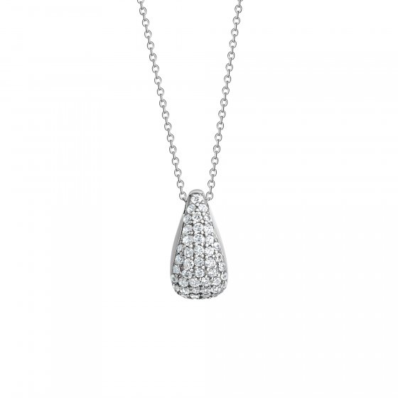 Halskette 925 Silber rhodiniert Zirkonia 