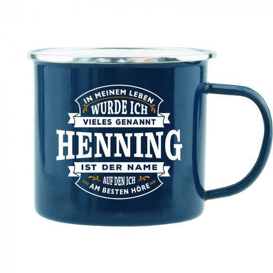 Echter Kerl Emaille Becher Henning 