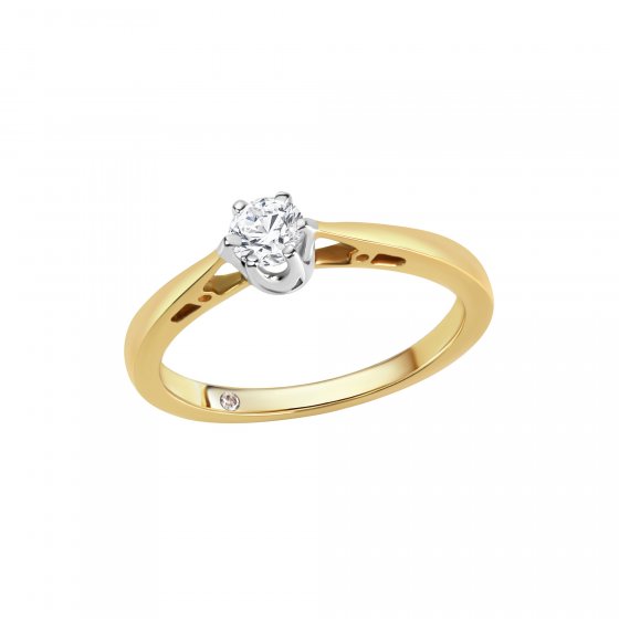 Ring Gold 585 zweifarbig mit Diamant 0,25ct. 