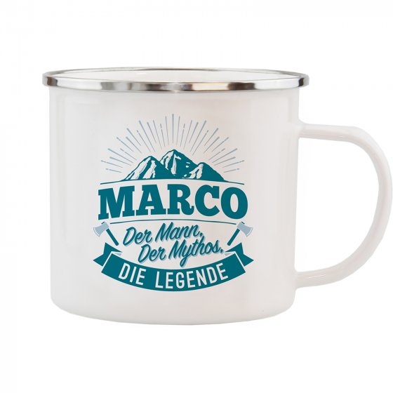 Echter Kerl Emaille Becher Marco 