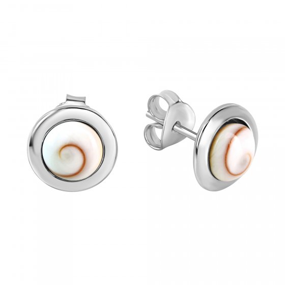 Ohrringe Silber 925 rhodiniert mit weißer Muschel 