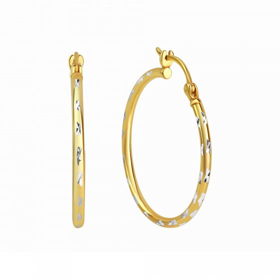 Ohrringe Silber 925 vergoldet diamantiert 30mm Durchmesser 