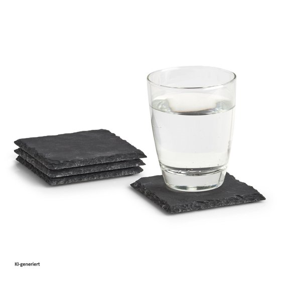 Glasuntersetzer 4-teilig Schiefer 