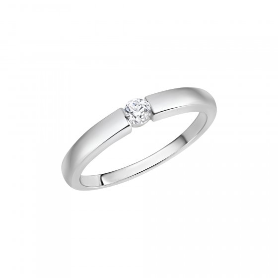 Ring Silber 925 rhodiniert mit Zirkonia weiß 