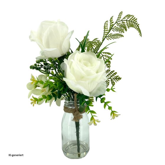 Kunstblume Rosen in Vase Leilani 