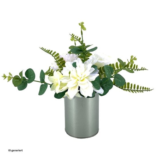Kunstblume weiße Jasmin in Vase Leilani 