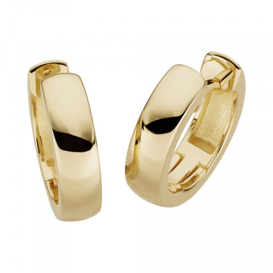 Ohrringe Gold 585 hochglanzpoliert 3,4mm Breite, 13,2mm Durchmesser 