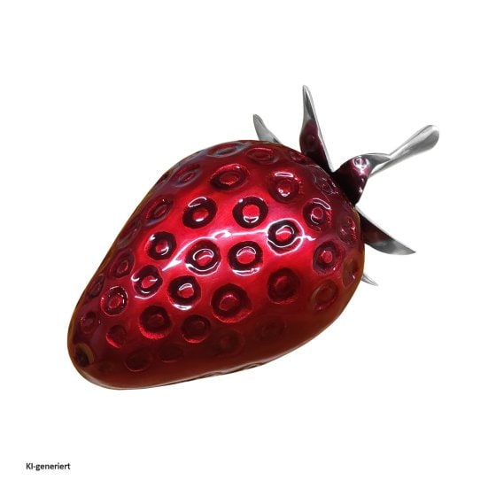 Deko Erdbeere Hochglanz Rot Aluminium 