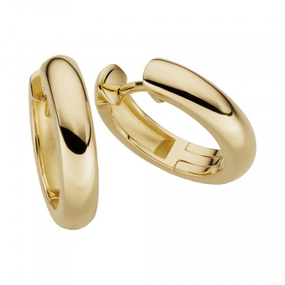 Ohrringe Gold 585 hochglanzpoliert 3,3mm breit, 15,5mm Durchmesser 