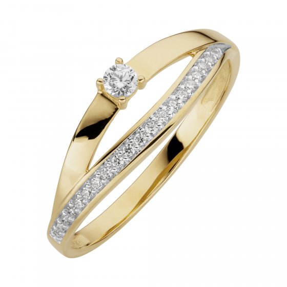 Ring 333/- Gelbgold glanz synth. Zirkonia 
