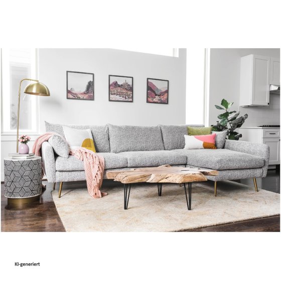 Ecksofa Antonius Webstoff Grau rechts 