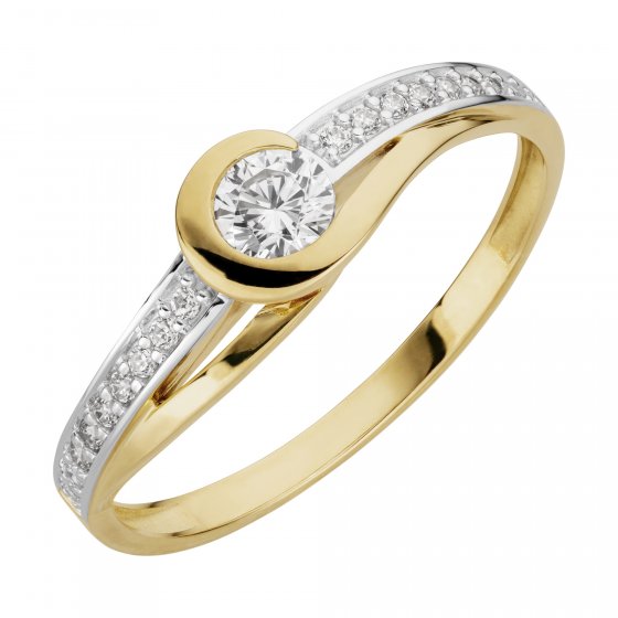 Ring 333/- Gelbgold glanz synth. Zirkonia 