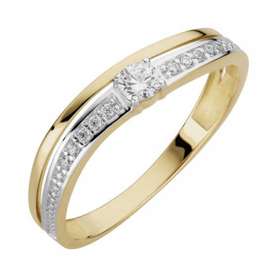 Ring 333/- Gelbgold glanz synth. Zirkonia 