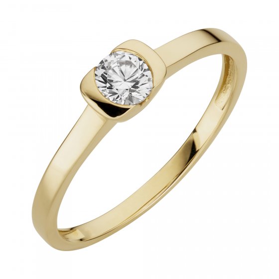Ring 333/- Gelbgold glanz synth. Zirkonia 