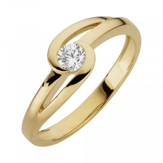Ring 333/- Gelbgold glanz synth. Zirkonia 