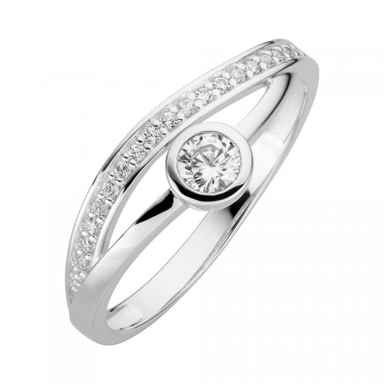 Ring 333/- Weißgold glanz  synth. Zirkonia 