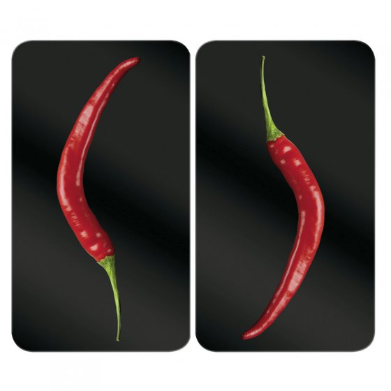 Herdabdeckplatte Universal Mod. Hot Peperoni, 2er Set, für alle Herdarten geeignet