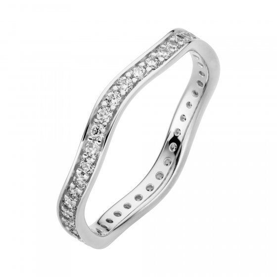 Ring 333/- Weißgold glanz  synth. Zirkonia 