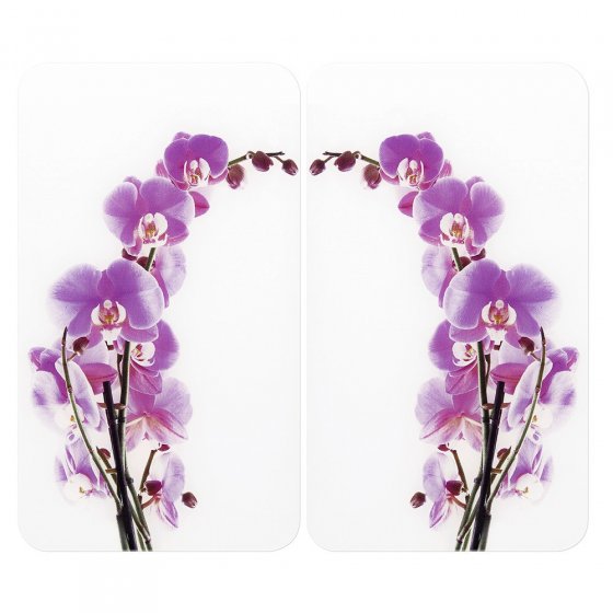 Herdabdeckplatte Universal Mod. Orchideenblüte, 2er Set, für alle Herdarten geeignet