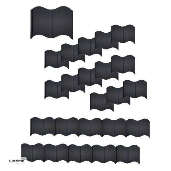 Beetumrandung Nessa Wave 24-teilig Schwarz 