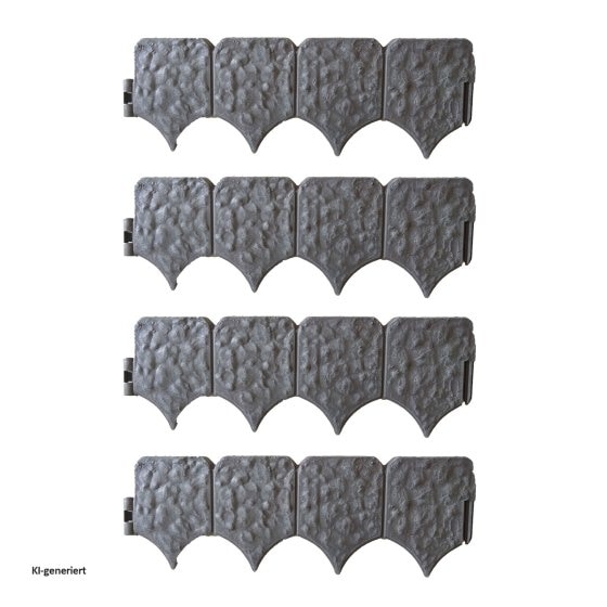 Beetumrandung Nessa Stone 4-teilig Grau 