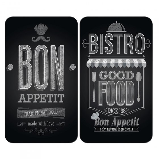 Herdabdeckplatte Universal Mod. Bon Appetit, 2er Set, für alle Herdarten geeignet 