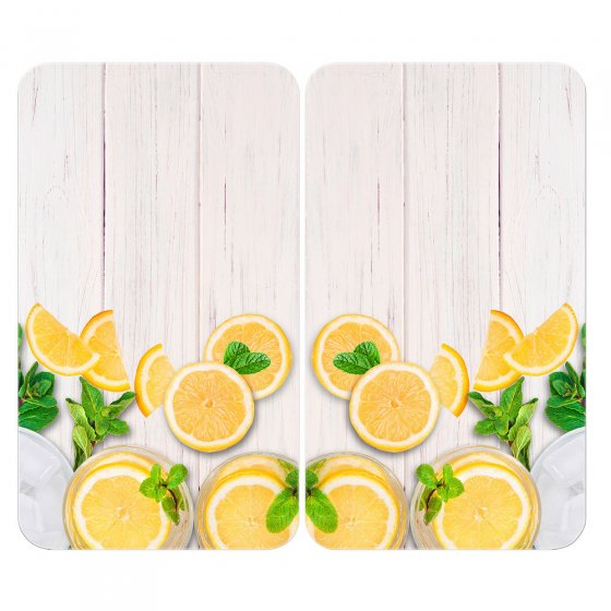 Herdabdeckplatte Universal Mod. Zitronen, 2er Set, für alle Herdarten geeignet 