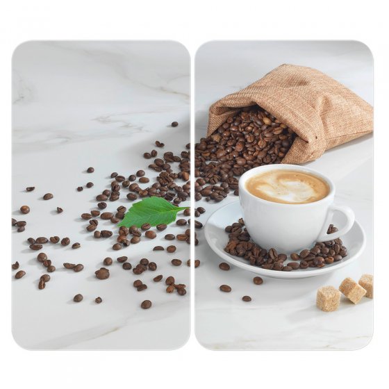 Herdabdeckplatte Universal Mod. Café Aromatica, 2er Set, für alle Herdarten geeignet 