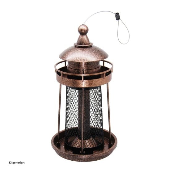 Vogelfutterspender Nessa Leuchtturm Metallic Gold 