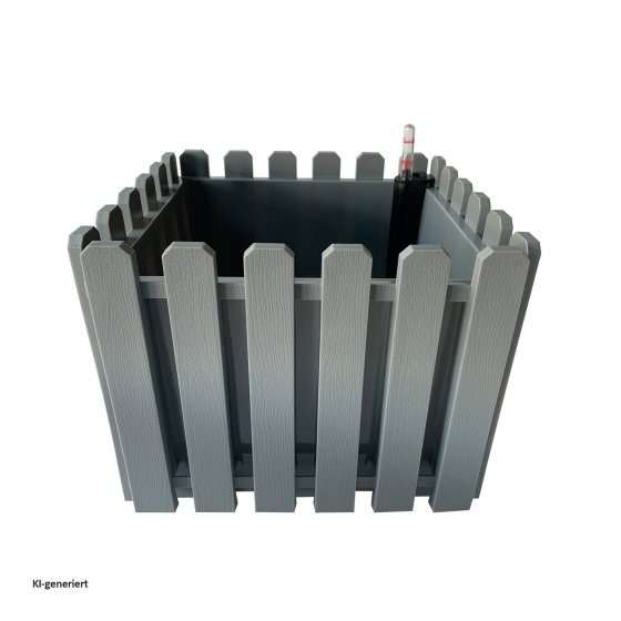 Blumentopf mit Wasserspeicher Nessa eckig grau 