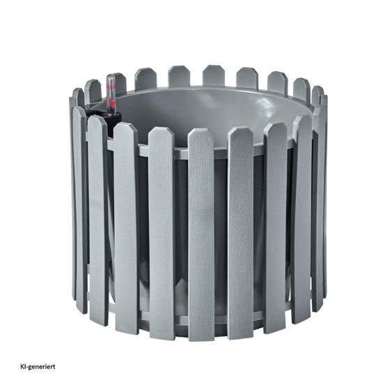 Blumentopf mit Wasserspeicher Nessa rund grau 