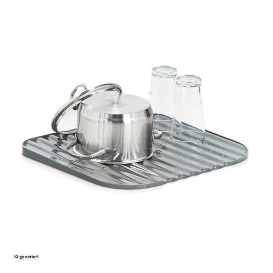 Geschirrabstropfunterlage mit Wasserablaufrillen 