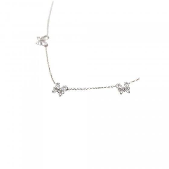 Kette 925 Sterling Silber rhodiniert Glänzend Zirkonia weiß 