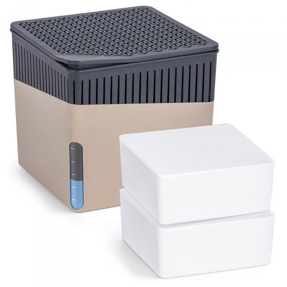 Raumentfeuchter Mod. Cube Beige 1000 g mit Nachfüller, beugt Schimmel und Gerüchen vor
