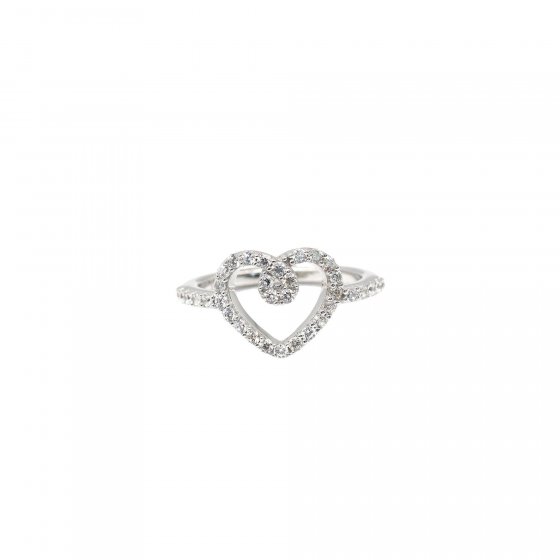 Ring 925 Sterling Silber rhodiniert Glänzend  Zirkonia weiß 