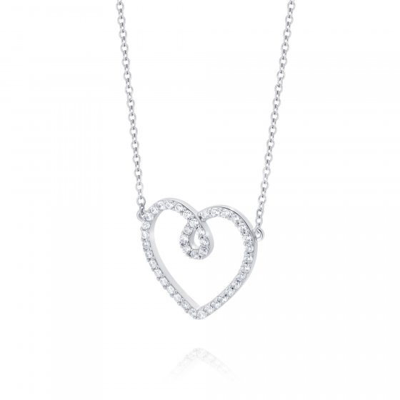 Kette 925 Sterling Silber rhodiniert Glänzend Zirkonia weiß 